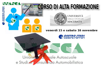 Intesa tra Unasca e Università di Macerata: Corso di Alta Formazione il 15 e il 16 novembre